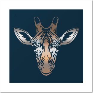 Giraffe Face Posters and Art